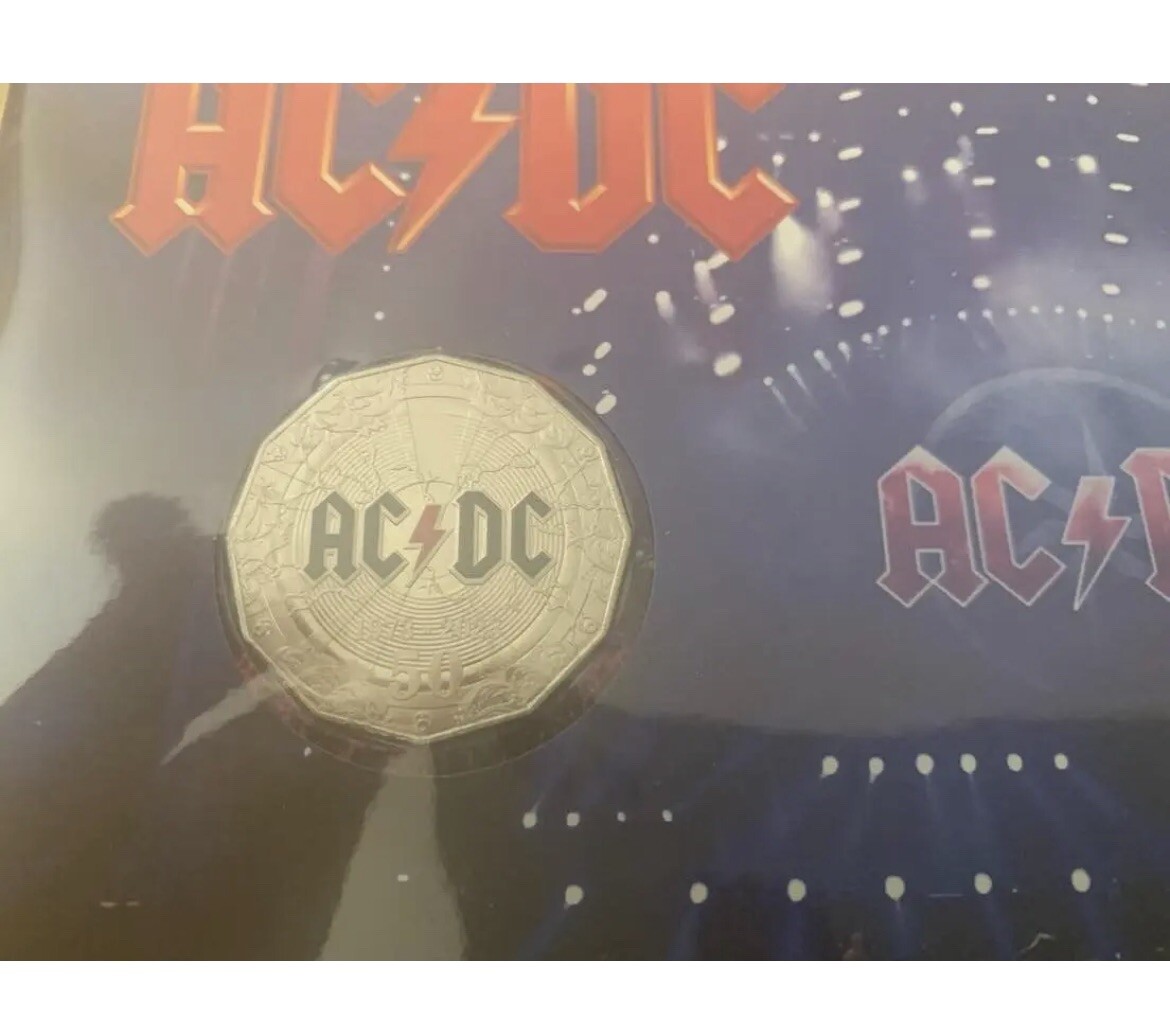 2023 Australia RAM 50c Coloured Unc Coin 50th Anniversary ACDC PNC ...
