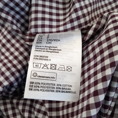 H&M Shirt Mens Small Slim Purple Plaid Long Sleeve Button Up Cotton Blend - Picture 11 of 11