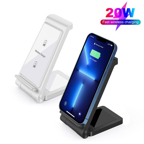 20W Wireless Charger Dock For Apple Air Pods iPhone 13 Pro 12 XS Samsung S22+ - Picture 3 of 12