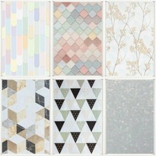 Check Window Static Cling Frosted Films Stained Glass Sticker PVC Geometric
