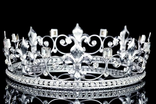 Strass uomo argento Fleur De Lis cristallo 2,25" corona completa re 81031 - Foto 4 di 4