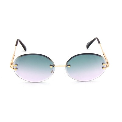 Rimless Oval Sunglasses Gradient Lens Fashion Street Wear Outdoor Hip Hop Lentes