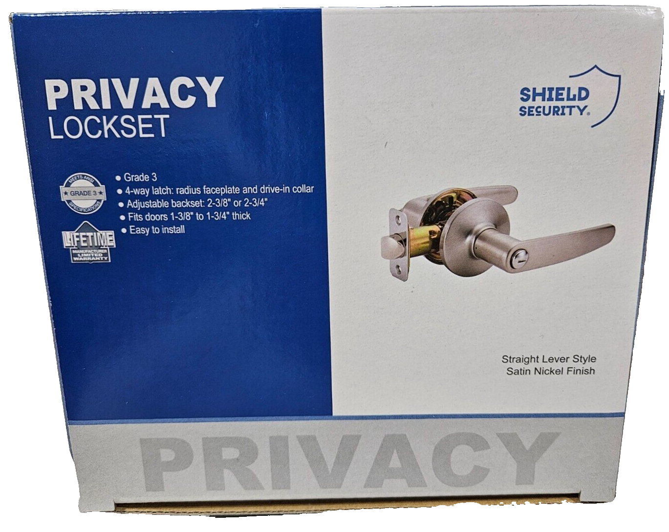 Lot of 4 Privacy Bedroom Bathroom Door Handles Lever Locksets Satin