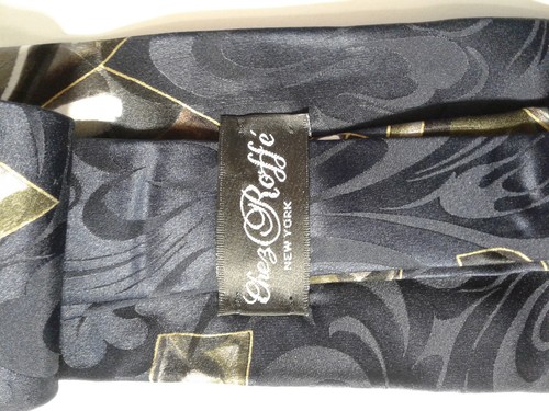 Chez Roffe Art Deco Tie 100% Silk Neck Mens Necktie #18 - Picture 6 of 6