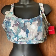 Spanx Low Impact Printed Sports Bra Large Watercolor Print - NWT