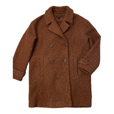 Halogen Double Breasted Shearling Lined Winter Teddy Coat Women’s Medium Brown