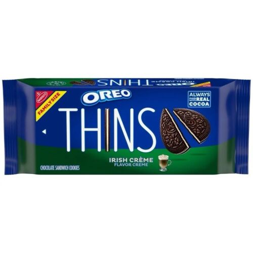New OREO Thins Irish Creme Chocolate Sandwich Cookies, Family Size, 11.78 oz