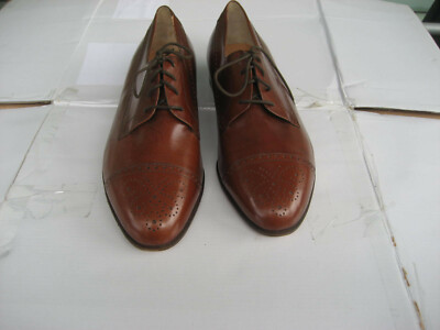 Salvatore Ferragamo Florence Mens Brown Leather Shoes, Size 