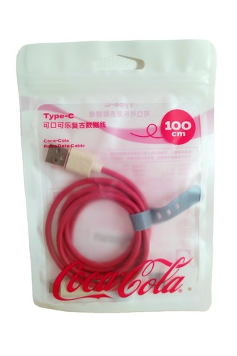 COCA-COLA - Câble USB type-C - 100cm - Beige/Rouge - Neuf et scellé - Photo 2 sur 3