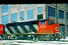 CNR 9663 GP40-2, Chicago, Il, 01/94; Kodachrome Original