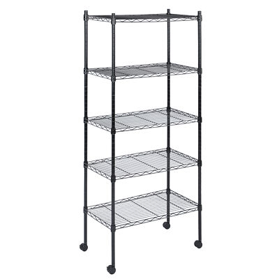 5-Tier Shelving Units Adjustable 30 ''D x 14'' W x 65 ''H Wire Shelf Black