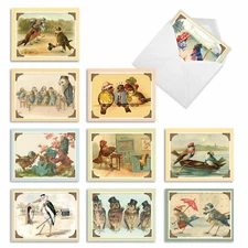 10 Assorted All Occasion Blank Note Cards with Envelopes - SWEET TWEETS M2344OCB