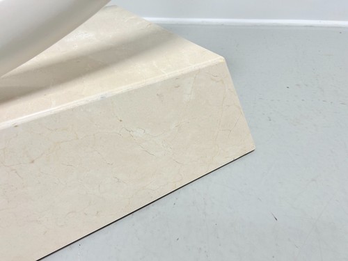 1980's Travertine Faux Elephant Tusks Dining Table Pedestal Base - Picture 6 of 11