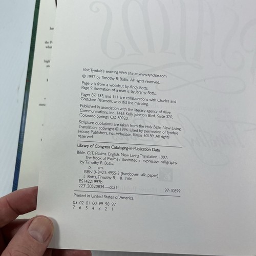 The Book of Psalms Calligraphy Illustrations Timothy Botts Hardcover Christian - Imagen 8 de 15