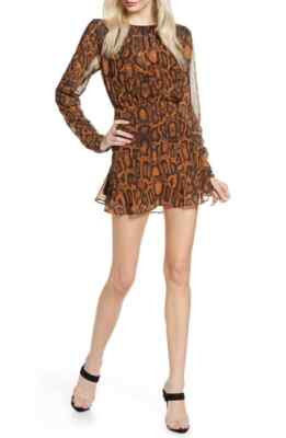 Finders Keepers Finders Keepers Lana Animal Print Mini Dress | Sz: 4 | Color: Brown