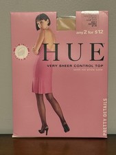NOS Hue Very Sheer Control Top Pantyhose #202...