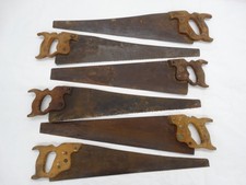 6 Vintage Hand Saw Lot As Is Assorted Brands 28" to 29 1/2" Long