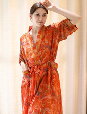 Pure Silk Long Kimono / Luxury Resort Wear / Gifts For Her PS KMO5243