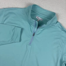 PETER MILLAR 'Perth Performance' Mens 1/4 Quarter-Zip XL Teal Blue Stretch EUC