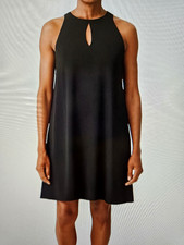 Ann Taylor LOFT Petite Swing Trapeze Shift Dress in Black-Size Petite Medium