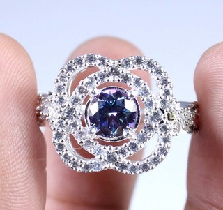 1.22 Ct Purple Round Diamond Solitaire Certified Ring Father's Day Discount
