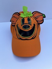Mickey Mouse Jack-o-Lantern Pumpkin Glow In The Dark Baseball Hat Halloween NEW