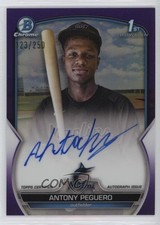 2023 Bowman Chrome Prospect Purple Refractor 123/250 Antony Peguero Auto 1ib5