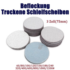 3"Zoll-75mm Beflockung Trockenschleifscheiben Selbstklebend Schleifpapier Pads