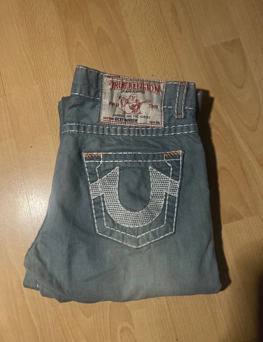 true religion jeans ricky rainbow size 32 light blue | eBay