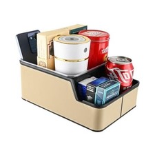 Car Organizer Between Back Seat,Car Armrest Storage Box with 3 Beige
