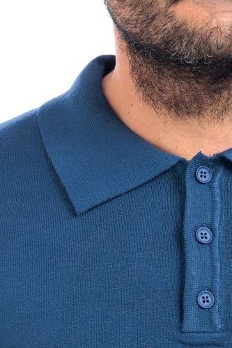 Polo Uomo Invernale Maglia Manica Lunga Maglione Slim Sottogiacca Bottoni VEQUE - Foto 30 di 36