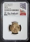 2021 T-2 GOLD $10 DON EVERHART SIGNED AMERICAN EAGLE 1/4oz NGC MS 70 NO RESERVE!