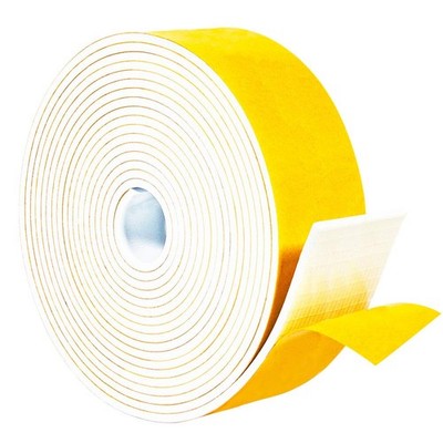 White Foam Rubber Seal Strip Tape 2 x 1/8 Inch Adhesive Closed Cell