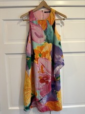 Ralph Lauren LRL Watercolor Draped Layer A-Line Shift Dress $155 Sz 8 EUC