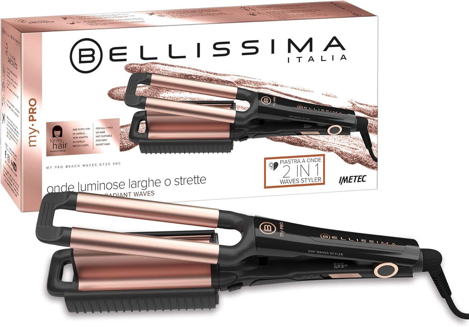 Imetec Bellissima My Pro Beach Waves GT20 400: Piastra Onde 2-in-1
