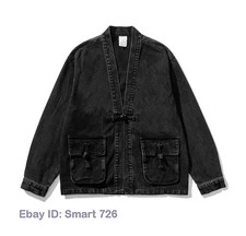 Casual Japanese Denim Kimono High Quality Thick Denim Harajuku Style Vintage