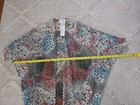 Joseph Ribkoff Size 6 White Black Red Long Open Front Short Sleeve Cardigan Top — photo 6