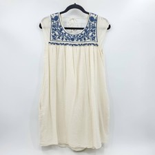 American Eagle Dress Womens Medium Embroidered Sleeveless Boho Lined Pockets