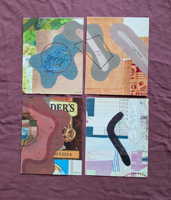 1352. Jerry's Map:  Group of Four Original  Panels
