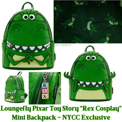 NEW NWT Loungefly Pixar Toy Story “Rex Cosplay” Mini  display picture 3