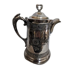 Antique Barbour Silver Co Quadruple Plate Floral Coffee Pot Victorian 2301