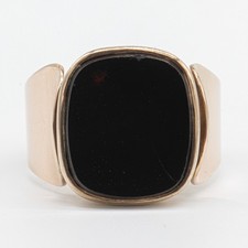 Gr. 63 - Mid-Century Onyx Siegelring Herren in Gelbgold 333/8K