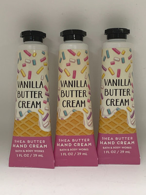 Bath & Body Works Vanilla Cream Butter Hand Cream Shea Butter 1 fl oz S/3 #A2110