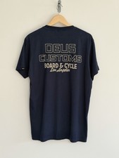 Deus Ex Machina T shirt Crew Neck Board & Cycle Navy Blue Large