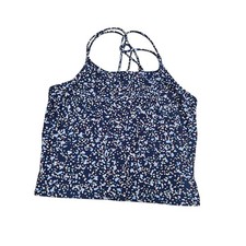 Athleta Girl Gold Coast Crop Tankini Top XXL 16 Navy Blue Workout Gym Active