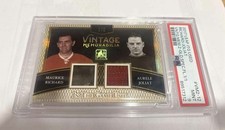 Maurice Richard Aurele Joliat 1/1 Patch In The Game Used PSA 9 Vintage Habs Gold