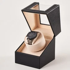 Automatic Rotation Single Watch Winder Leather Storage Display Case Gift US