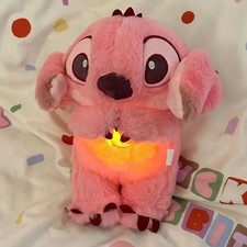Kawaii Stitch Sleep Plush Doll Toy Calm Music Lights  Breathing Effect