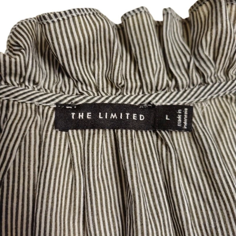 Top envolvente The Limited de colección para mujer talla grande gris semi transparente coqueta preppy elegante Foto 3 de 4