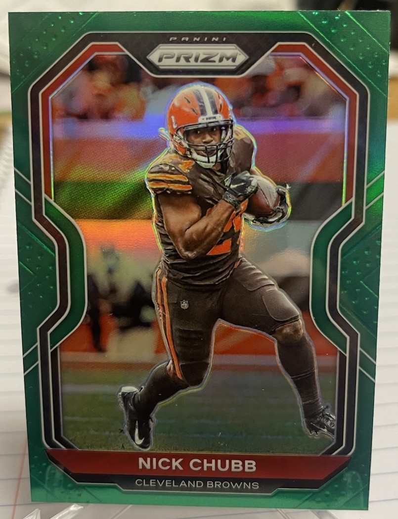 Nick Chubb 2020 Panini Prizm #59 Cleveland Browns Prizm Green Texans Georgia